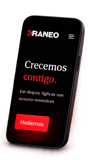 Mockup decorativo de móvil para el lateral derecho del hero de KRANEO.