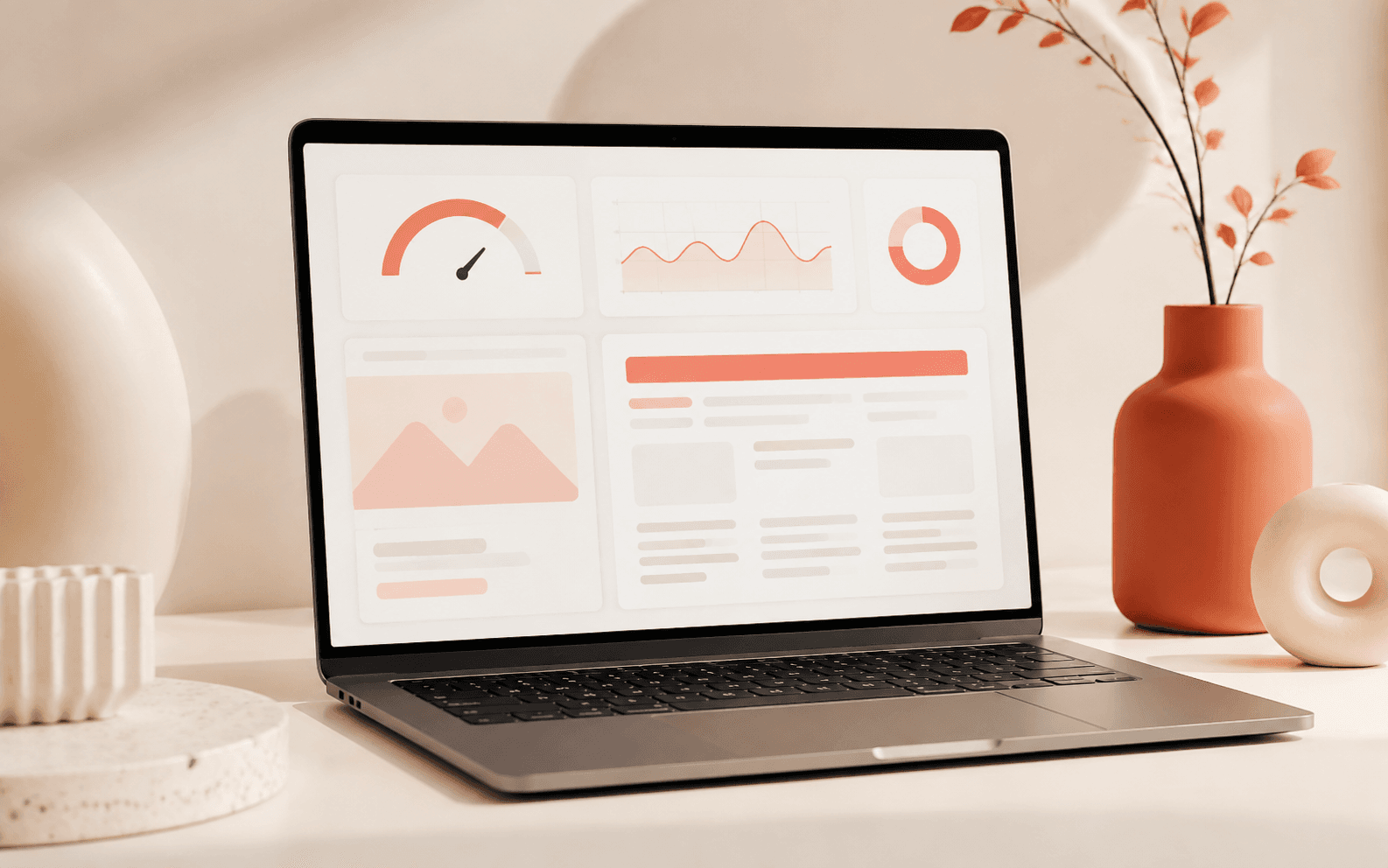 Panel de rendimiento y velocidad web en una pantalla.